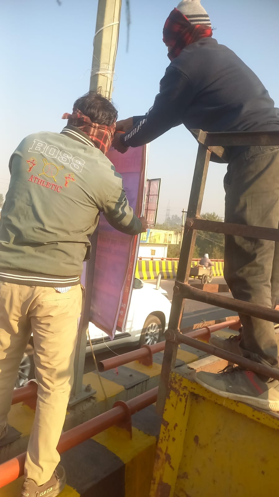 The administration is limited to making claims, illegal hoardings are also installed in residential areas.