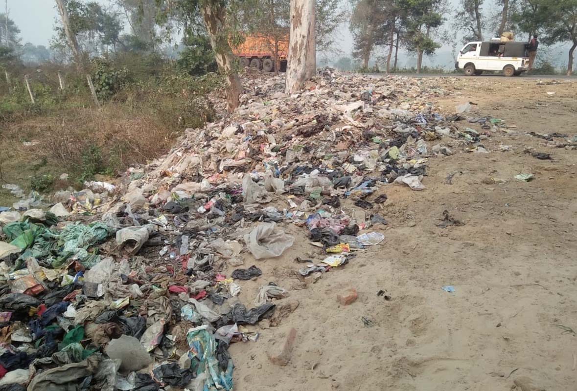 Piles of garbage along the main roads... fear of disease spreading.