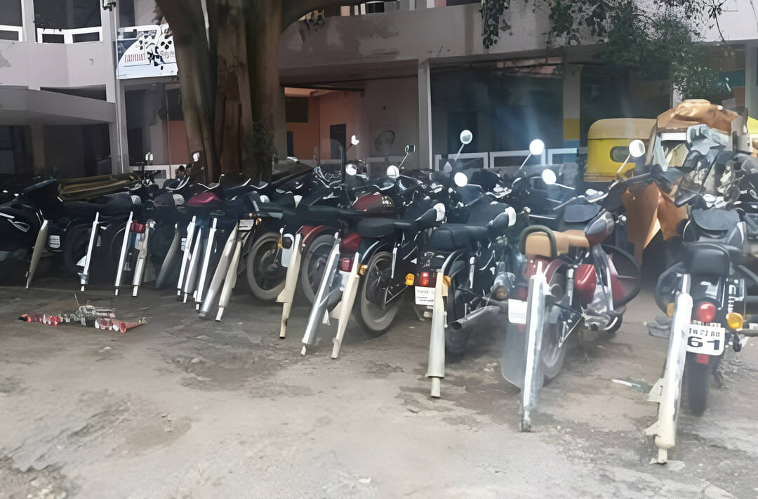 Six Bullet motorcycles seized in Bhiwadi, 74 challans issued.