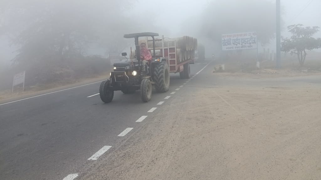 Fog reduces visibility, vehicles crawl on roads but nectar for crops