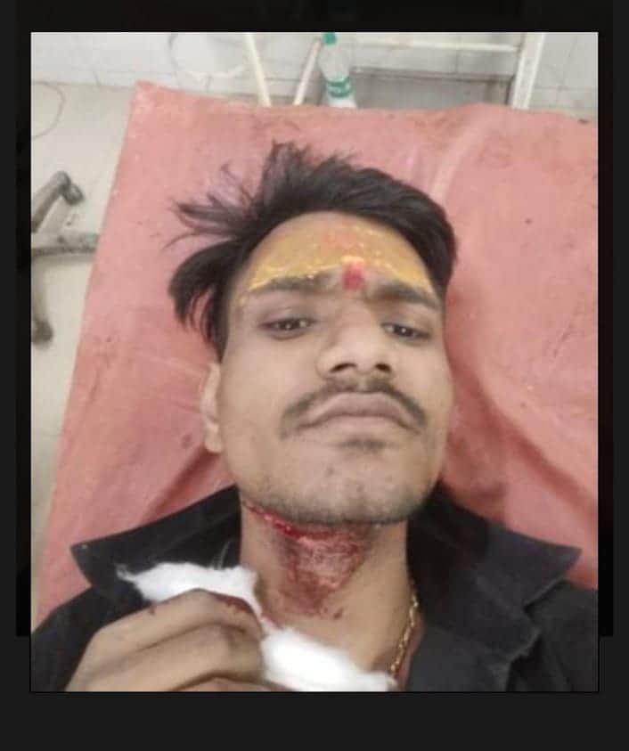 चीन के मांझे से जख्मी सोल्जर यादव। सोशल मीडिया