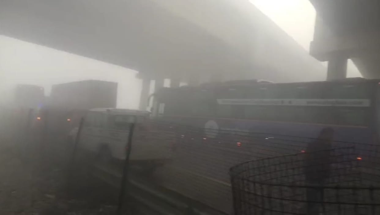 DCM overturns on expressway, 10 vehicles collide, bus driver killed
