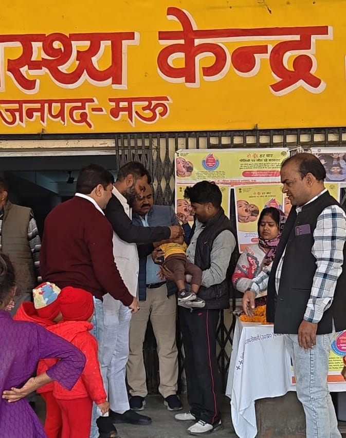Two lakh children received polio drops at 1330 booths.