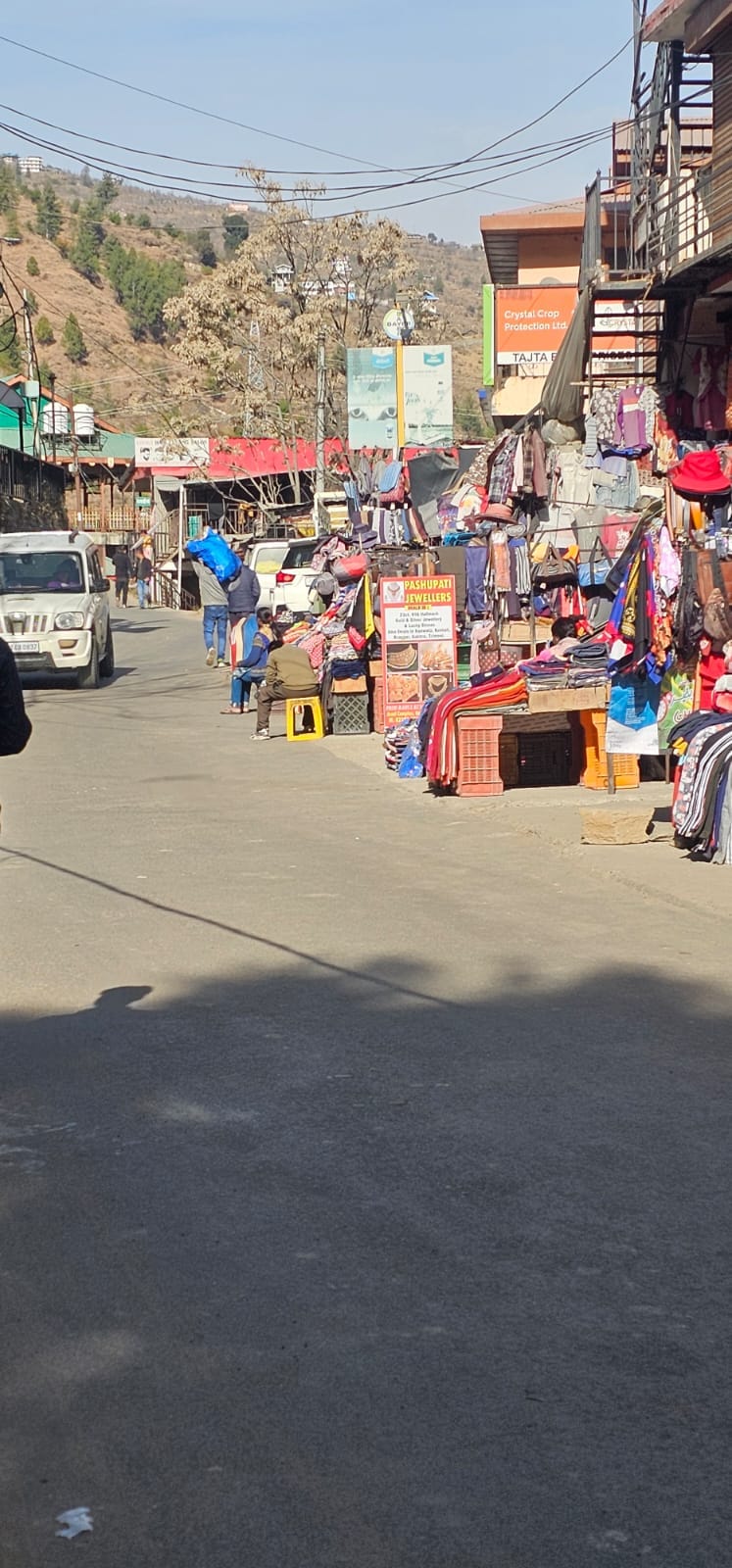 Encroachment on the road in Kotkhai market, causing traffic jam