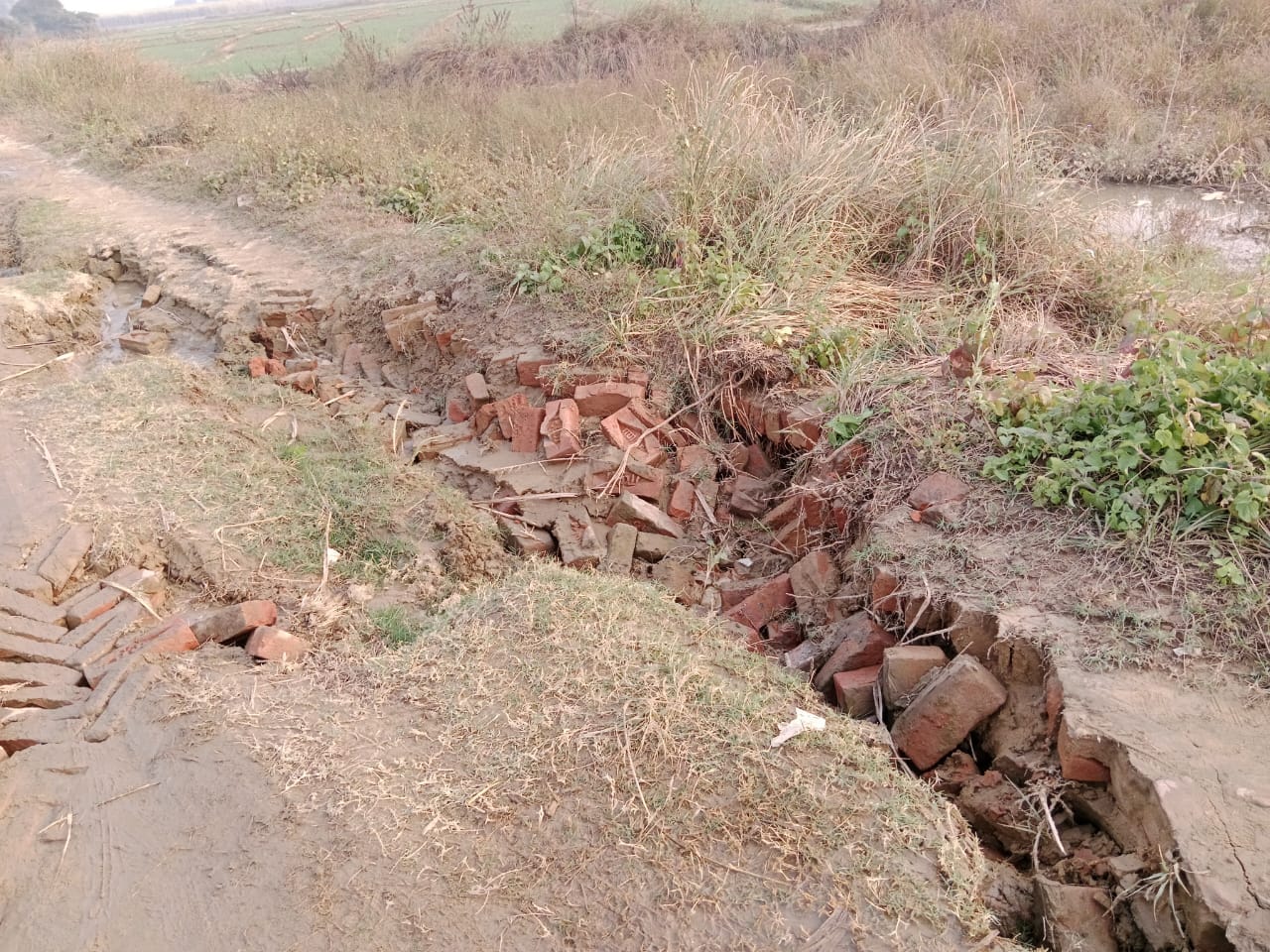 Chandipur-Kaimatagulli road damaged
