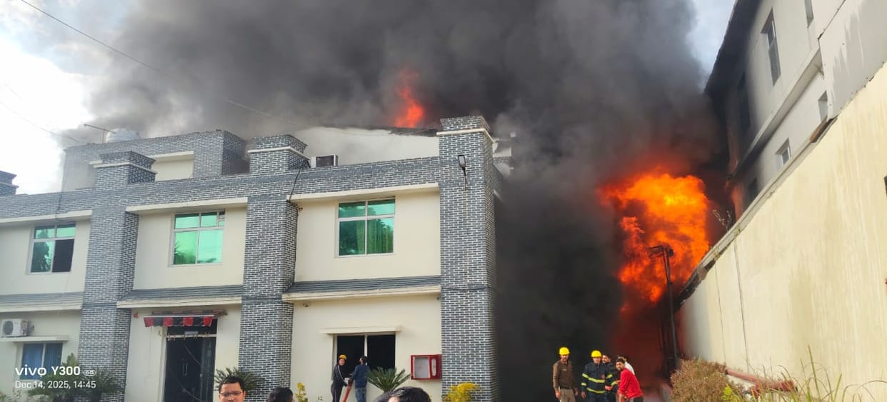 A massive fire broke out in the factory