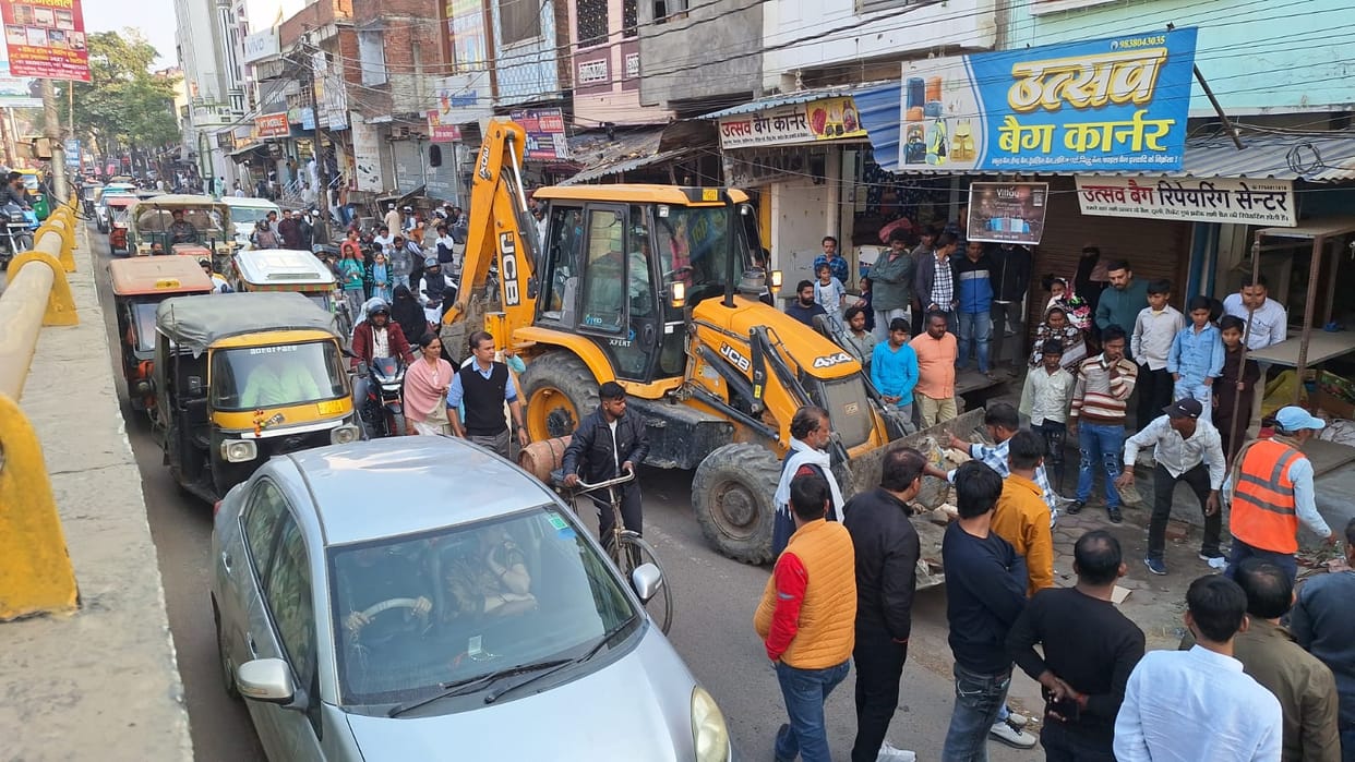 The administration removed the encroachment from the road.
