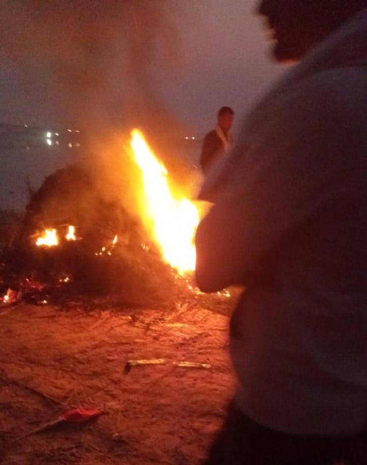 A fire broke out in a junkyard, causing millions of rupees in damage.