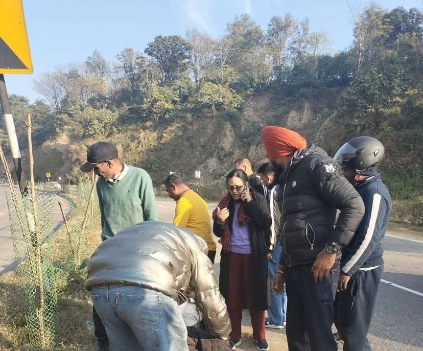 Bike accident on Kiratpur-Nerchowk four lane, two injured