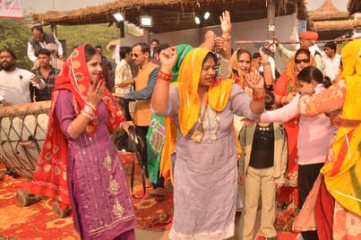 Chaupals were bustling throughout the day during the Gurjar Festival.