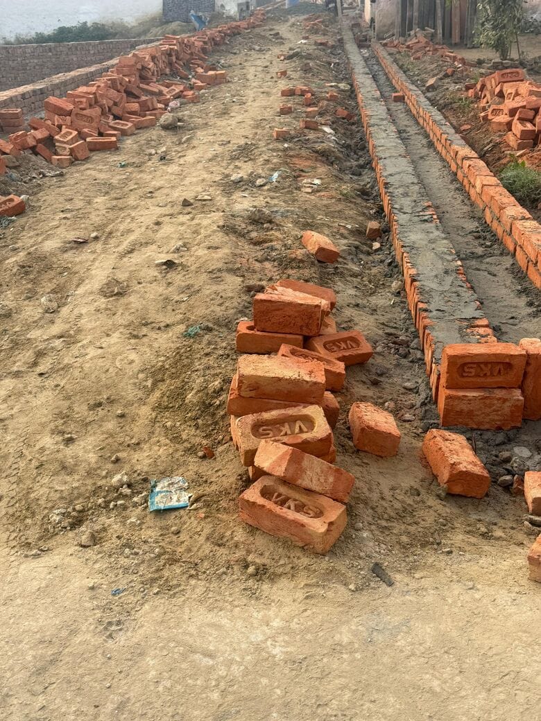 Residents protested against the alleged use of substandard construction materials in the street.
