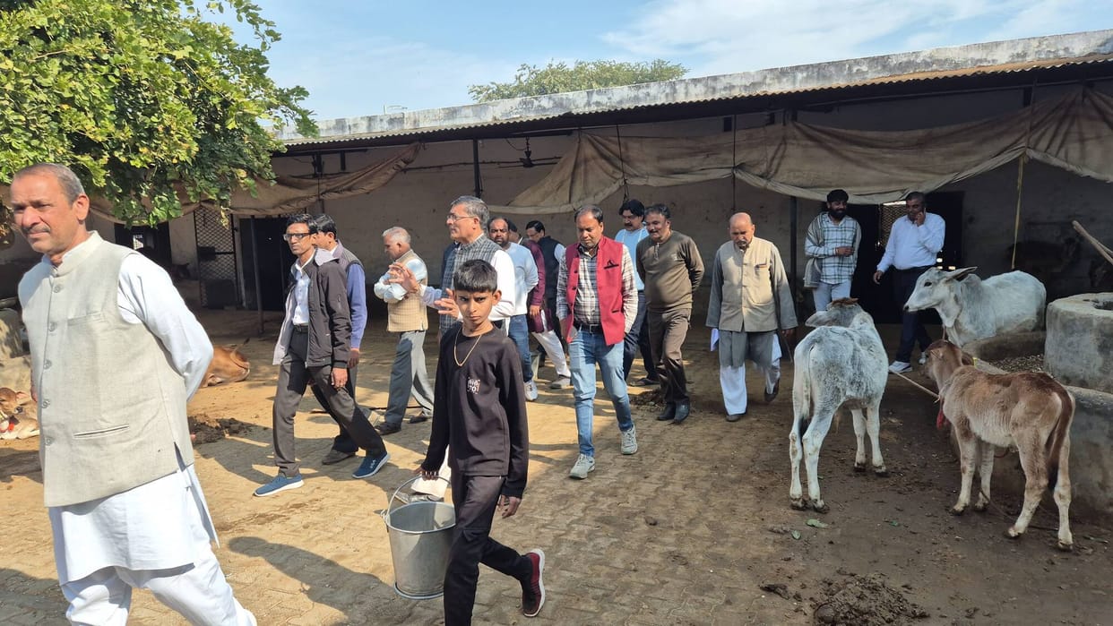 Kanina Mandi inspected the Shri Krishna Gaushala (cow shelter).