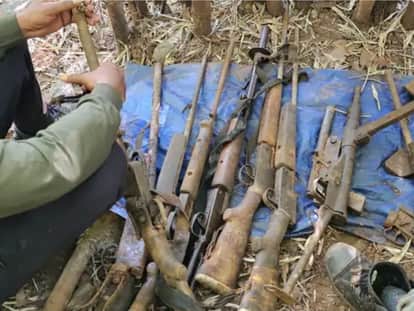 Naxals treasure recovered from forest, Rs 11.57 lakh cash, arms seized