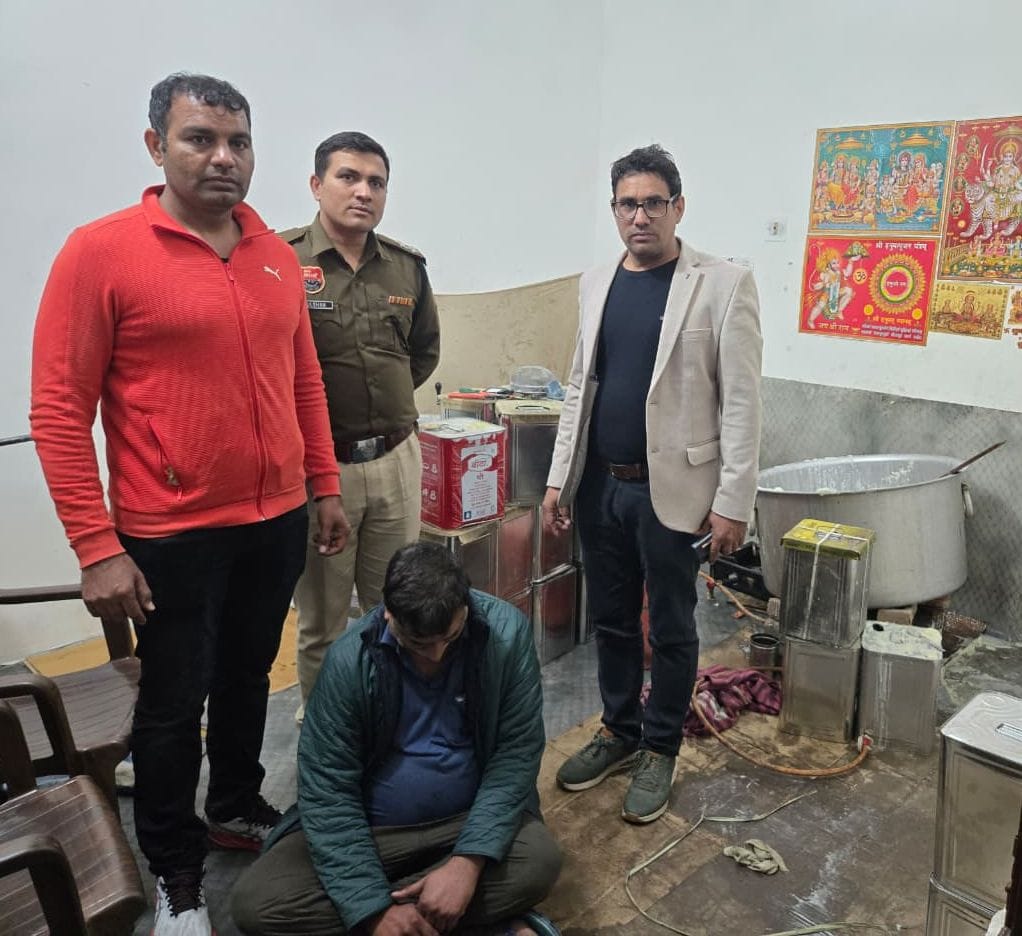 A factory producing counterfeit ghee was busted in Uchana.