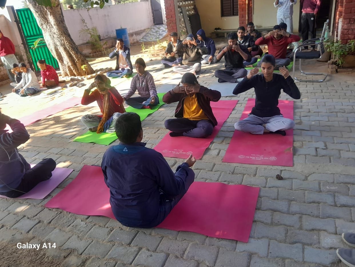 5-minute yoga break conducted at Ayurveda dispensary