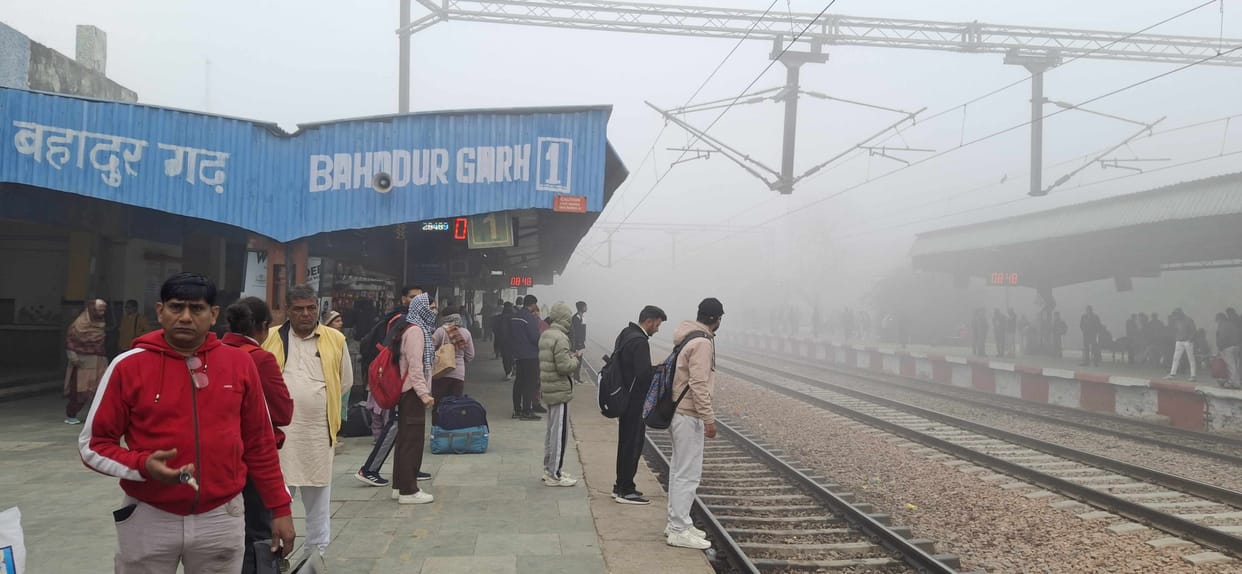 Express and passenger trains arrived at the station late.