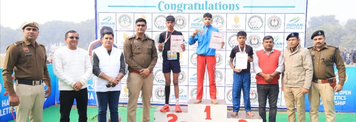 Mukul, Sanskriti and Gurmeet won gold medals in Haryana Kids Athletics Championship