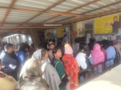 Crowd of patients gathered in the regional hospital since morning