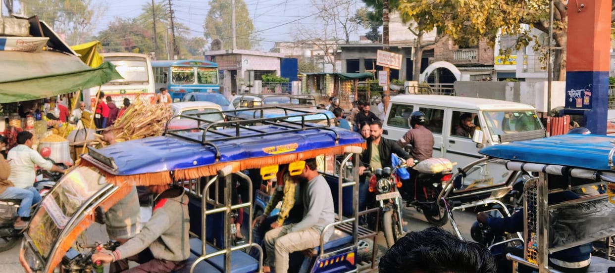 There was a jam on the main road, the pedestrians got worried