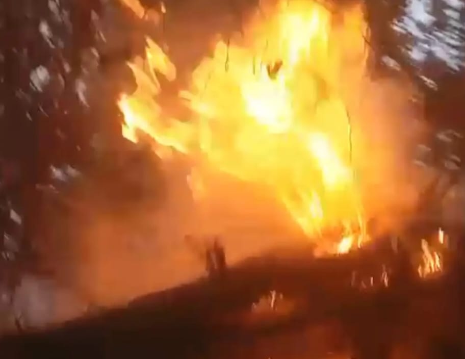 Attack on wire pole, hut burnt