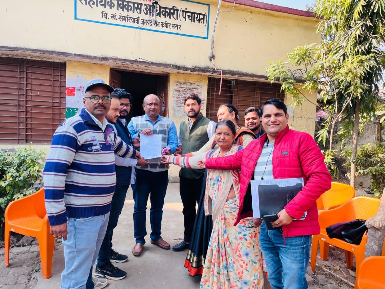Village secretaries handed over the dongles to the ADO Panchayat.