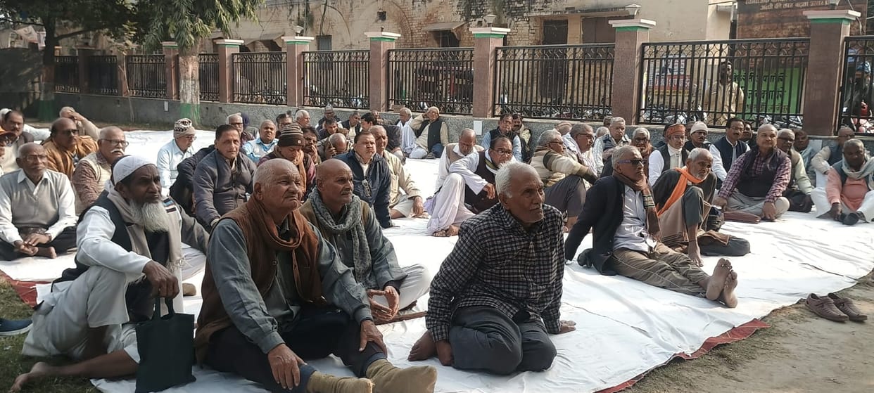 Pensioners protested against the government's policies.