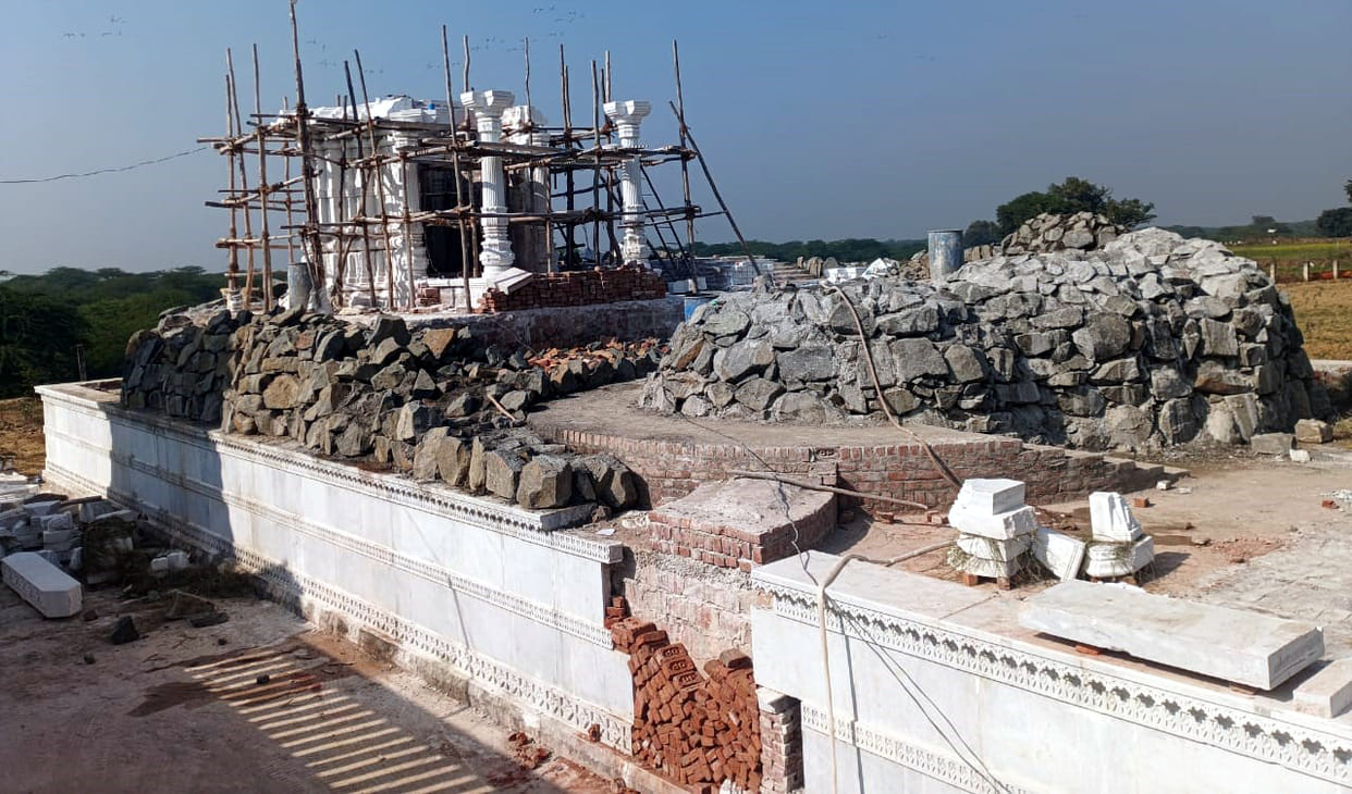 A 41-foot-high model of Mount Girnar is taking shape in Shauripur.