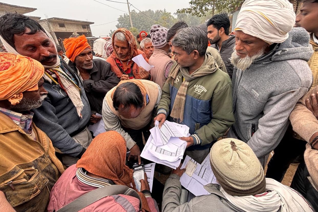 Biting cold, long queues, but no food was available