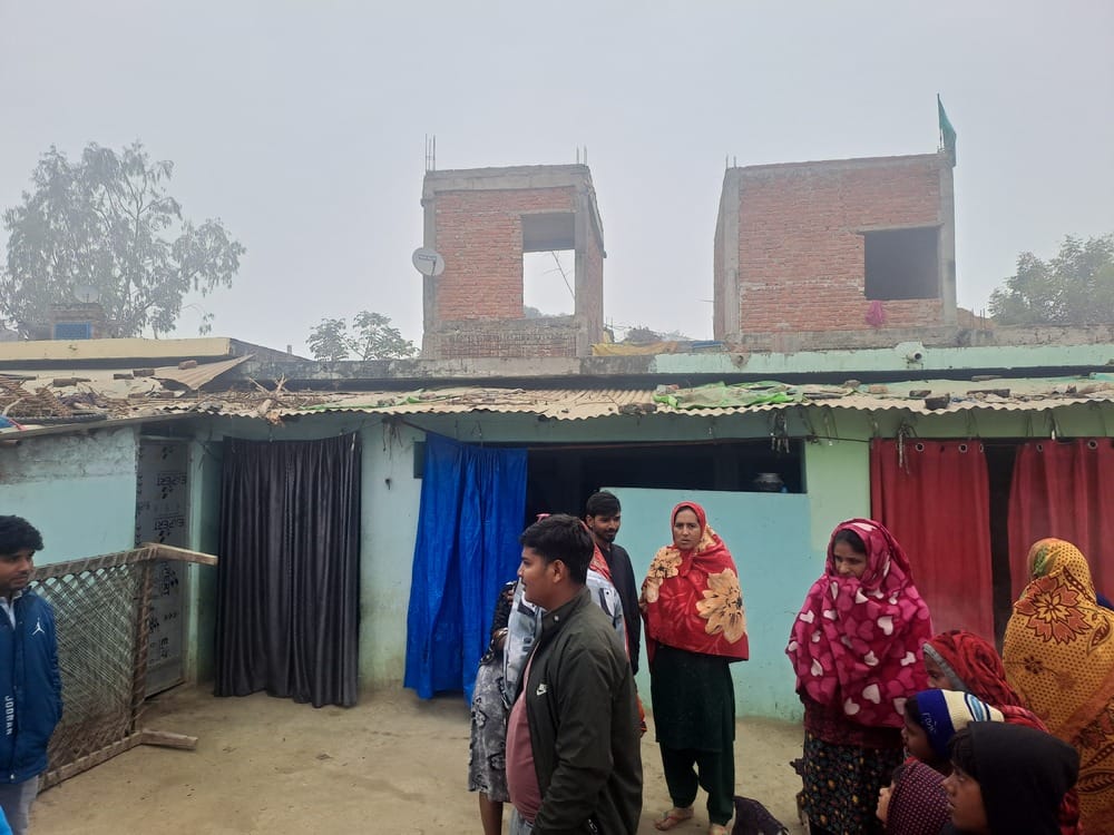 Chaos erupted at the injured man's home; his family members rushed to the village upon receiving the news.