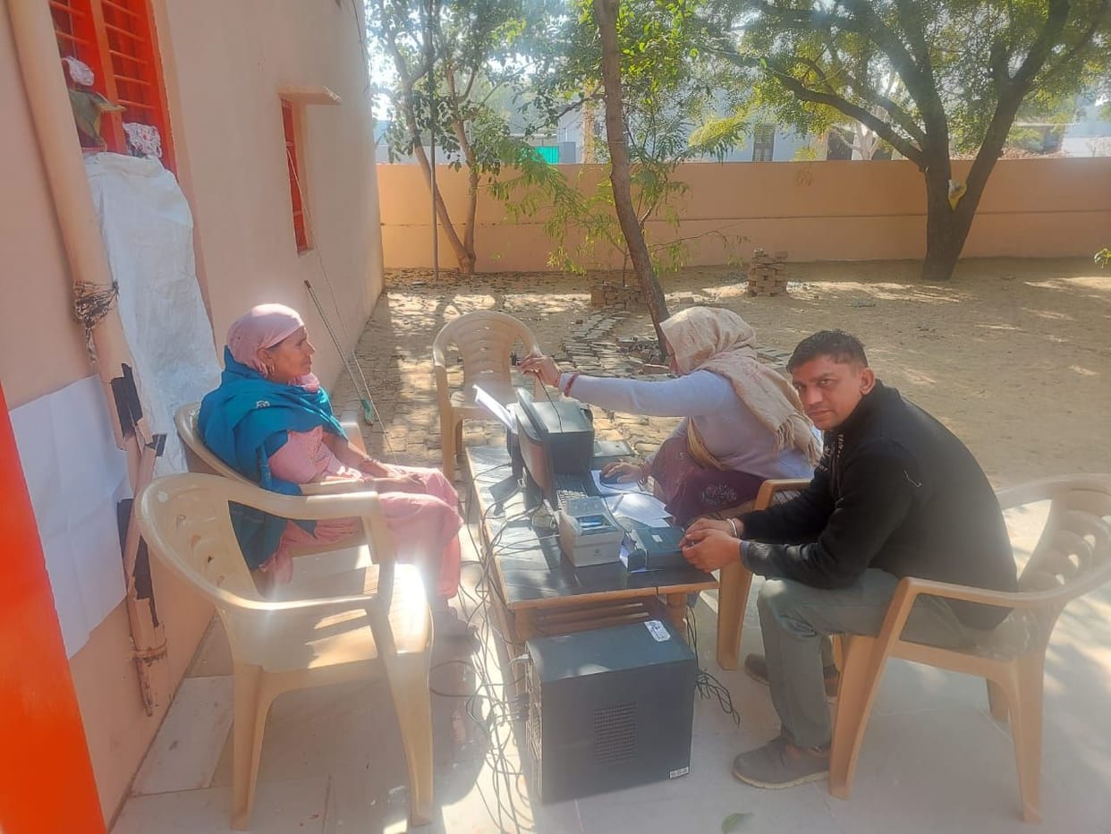 Aadhaar cards of 14 people were updated at the camp.