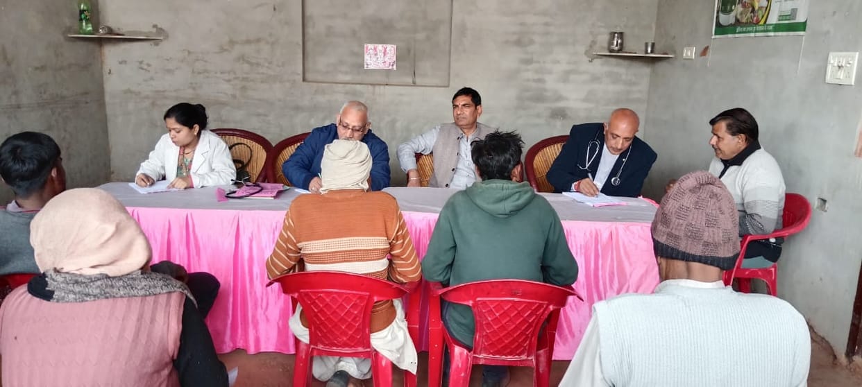 Health check-up of people in the camp