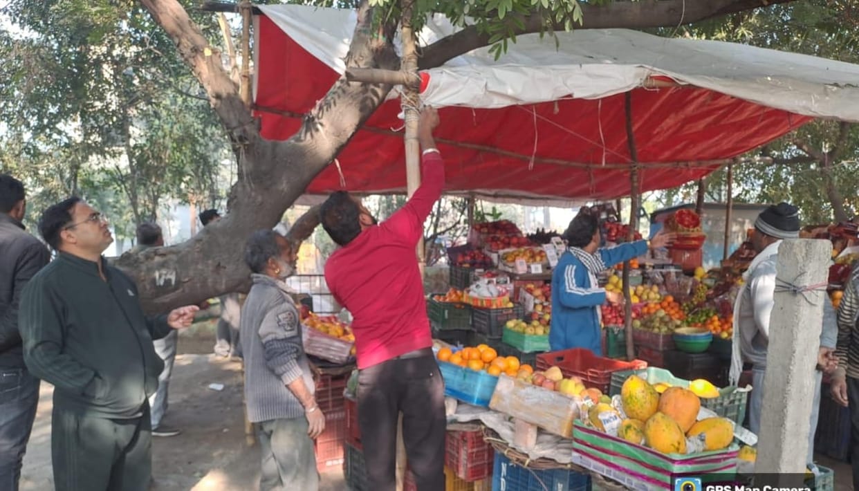 Goods placed on the side of the road were seized