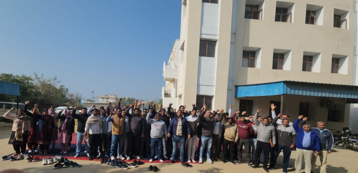Electricity workers demonstrate against online transfer policy