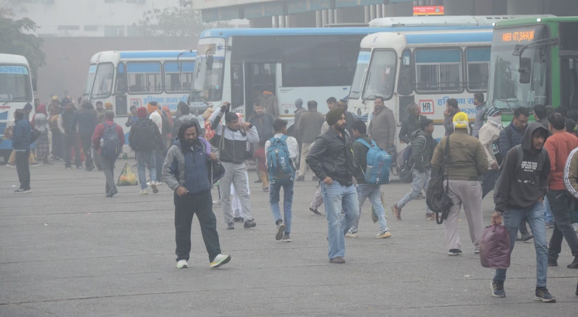 Due to fog, 13 long-route roadways buses were delayed, causing inconvenience to passengers.