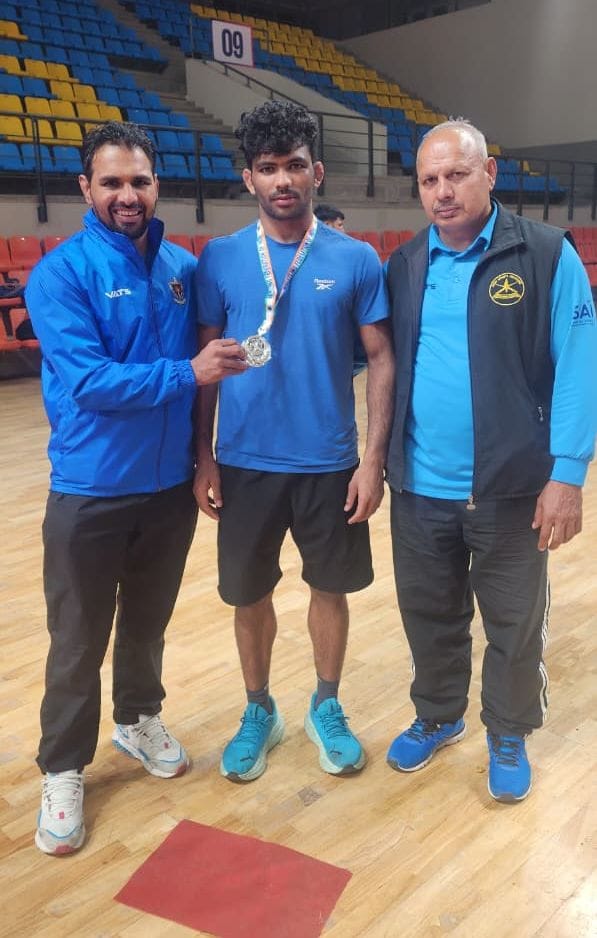 Ankit won a silver medal in the Senior National Wrestling Championship.