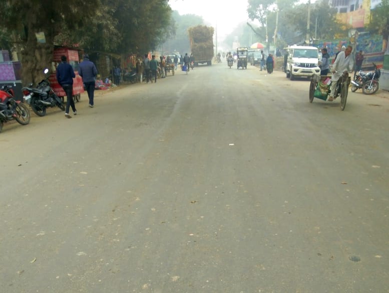 A perilous journey: White lines missing from the roads...and road signs are also absent.