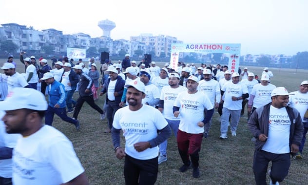 Torrent Power employees and their families ran in the Agrathon.