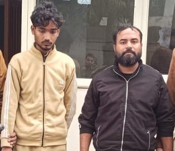 Two people were arrested with a stolen motorcycle.