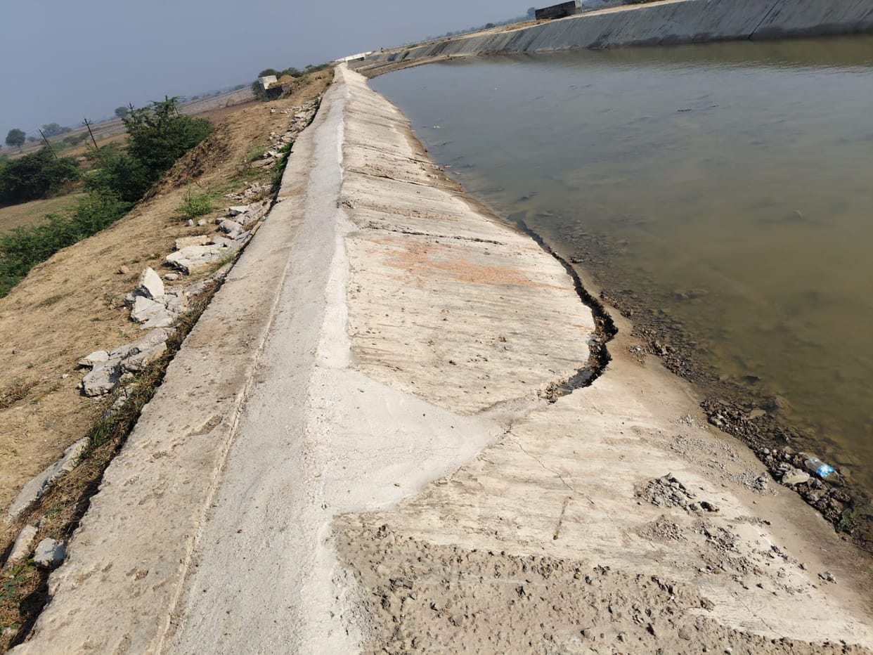 Despite spending two crore rupees, the canal is still damaged and the wall has collapsed.
