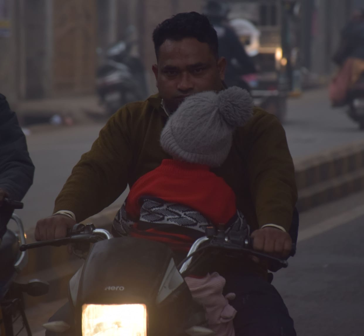 It was the coldest day in five years, with the temperature at 16.8 degrees.