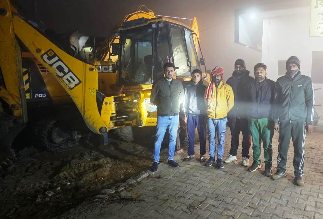 Five arrested and three dumpers seized after raid on illegal soil mining