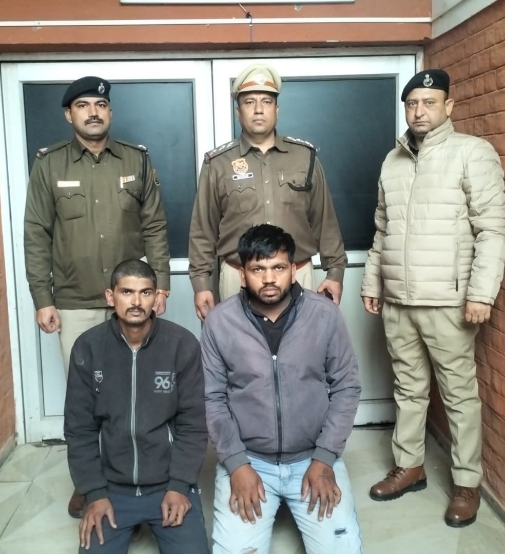 Two suspects arrested for theft, stolen goods recovered.