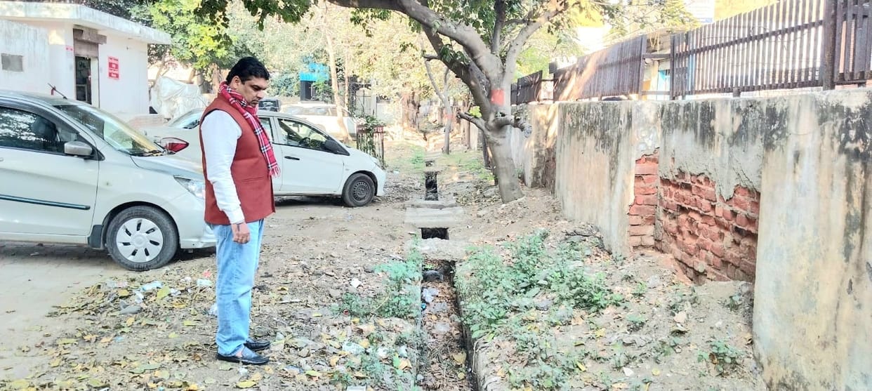 The Congress party has been accused of constructing an illegal drain at the hospital.