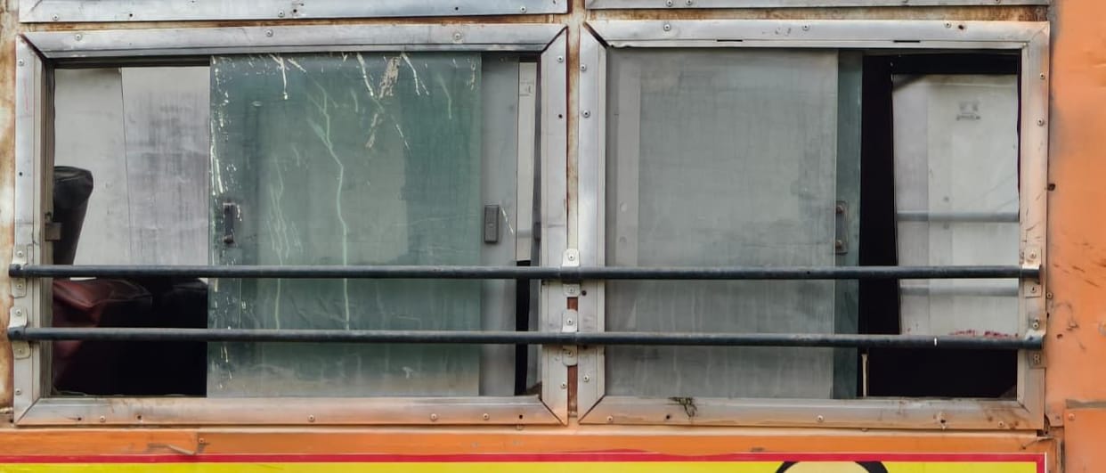 People are forced to travel in dilapidated buses in the bitter cold