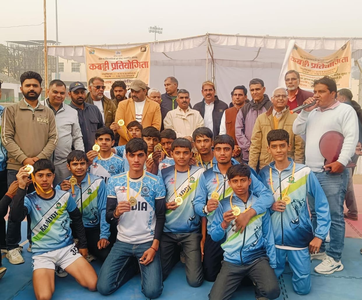 Shiv Shakti School stood first in Under-17 Kabaddi.