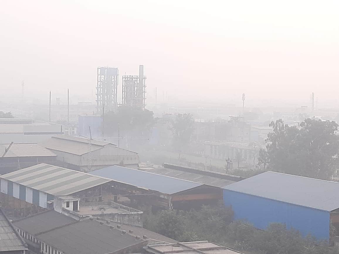 भिवाड़ी में दोपहर के समय छाया प्रदूषण। संवाद