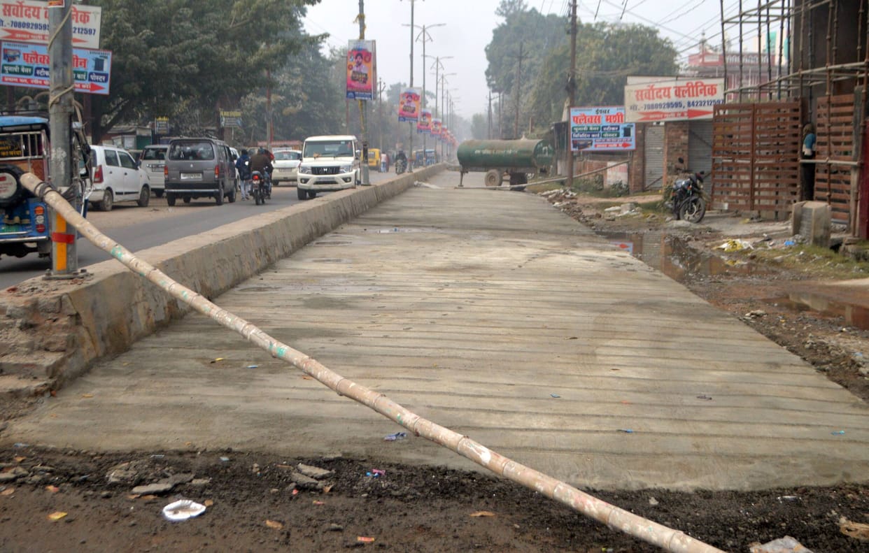 The demolition of the CC road at Nagheta Road started at a cost of Rs 11 lakh.