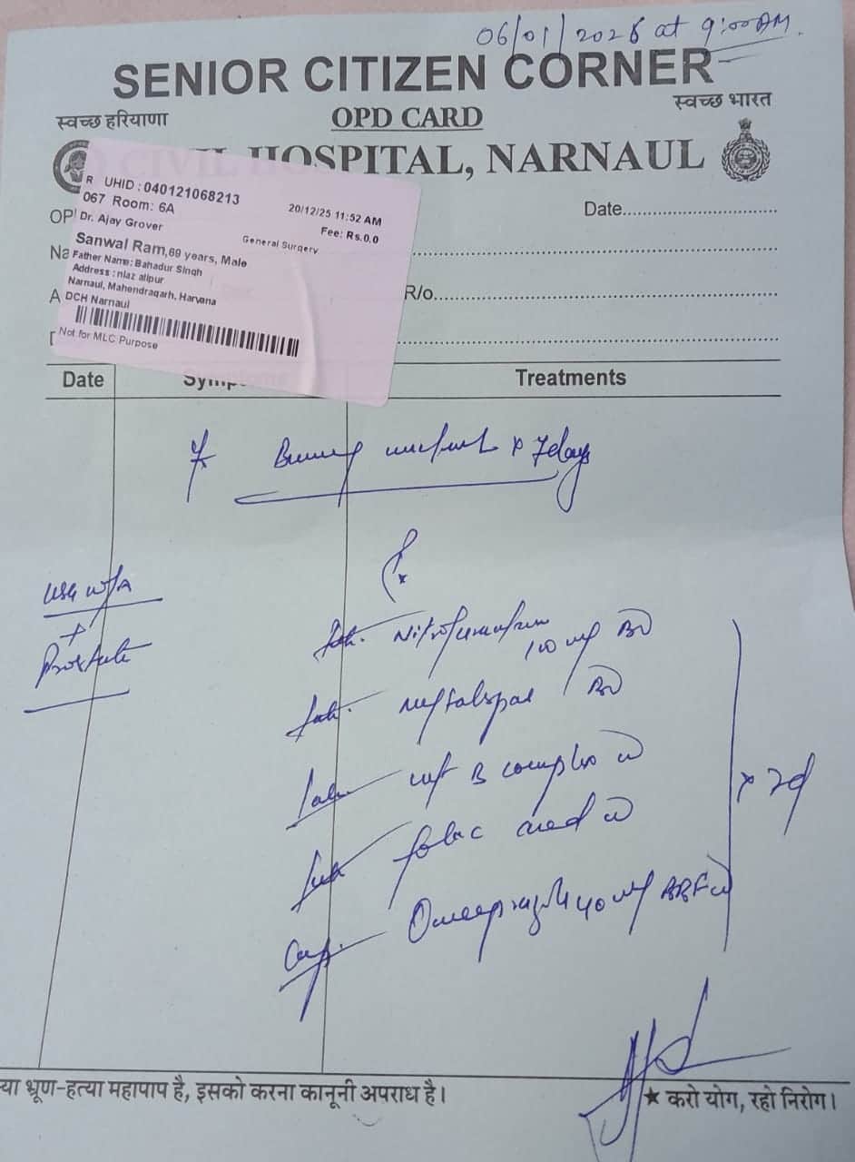 फोटो नंबर - 12पर्ची पर अल्ट्रासाउंड के लिए 6 जनवरी की डेट दी हुई। संवाद