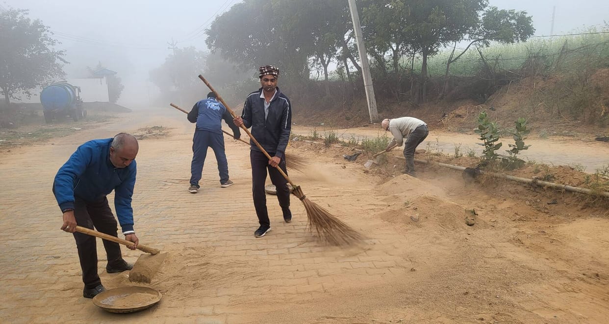 The Mata Bhura Bhavani Temple Committee launched a cleanliness campaign.