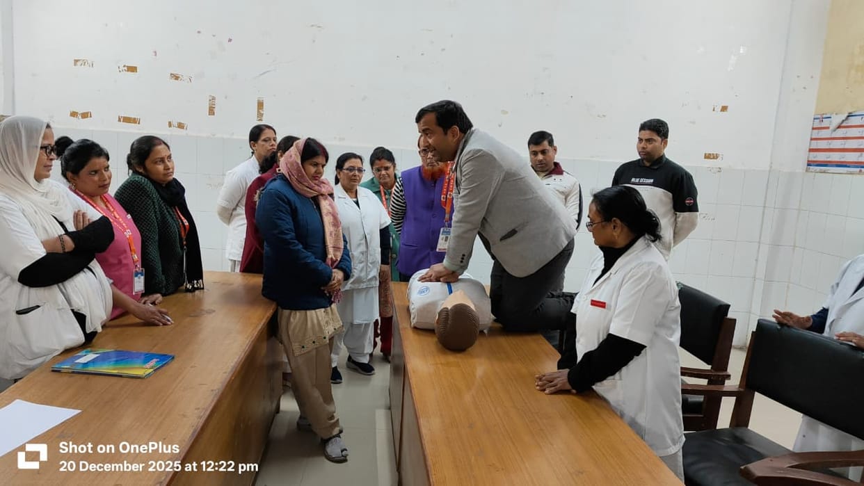 Health workers were taught the technique of administering CPR.